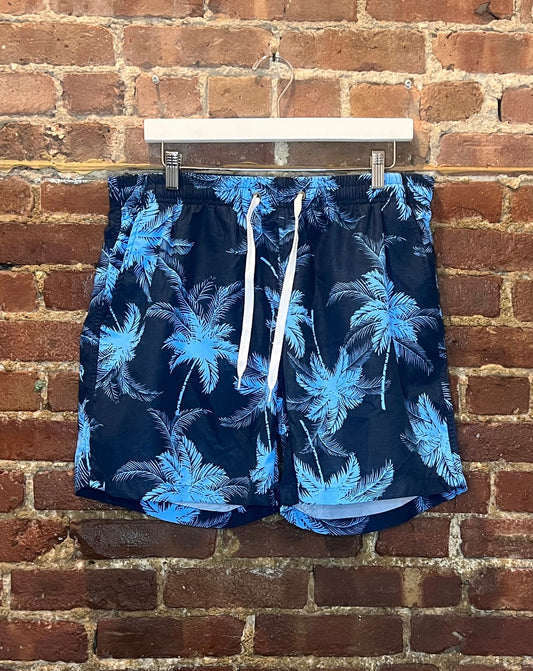 Oran Light Blue/Navy Hawaiian Swimtrunks