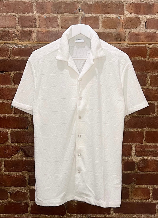 7Diamonds White Terry Cloth Button Down