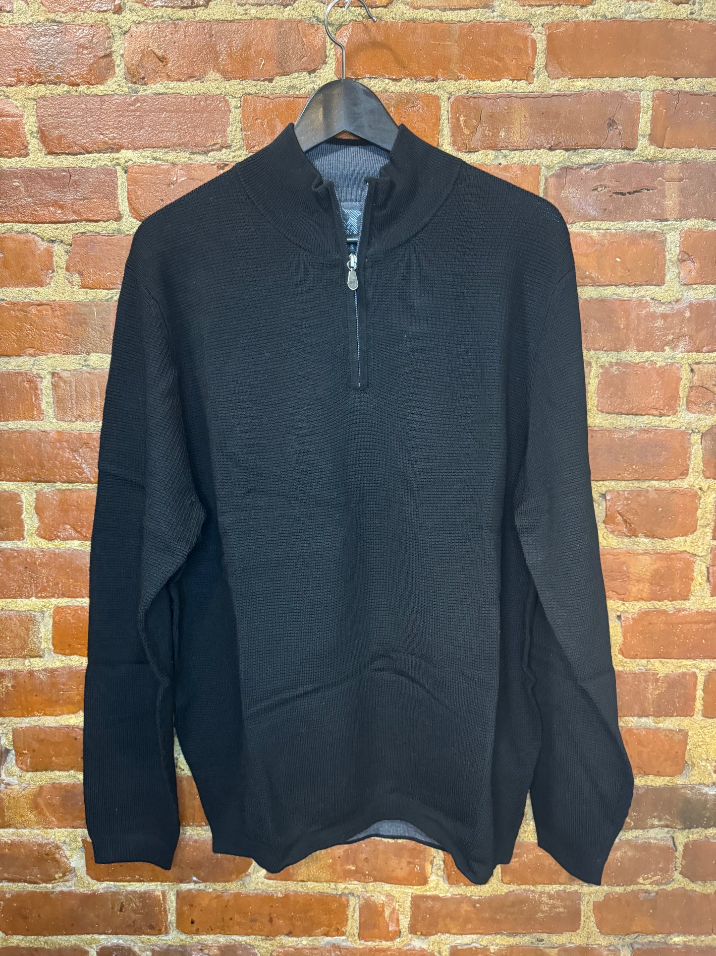 Raffi Men’s Classic Black Quarter-Zip Sweater