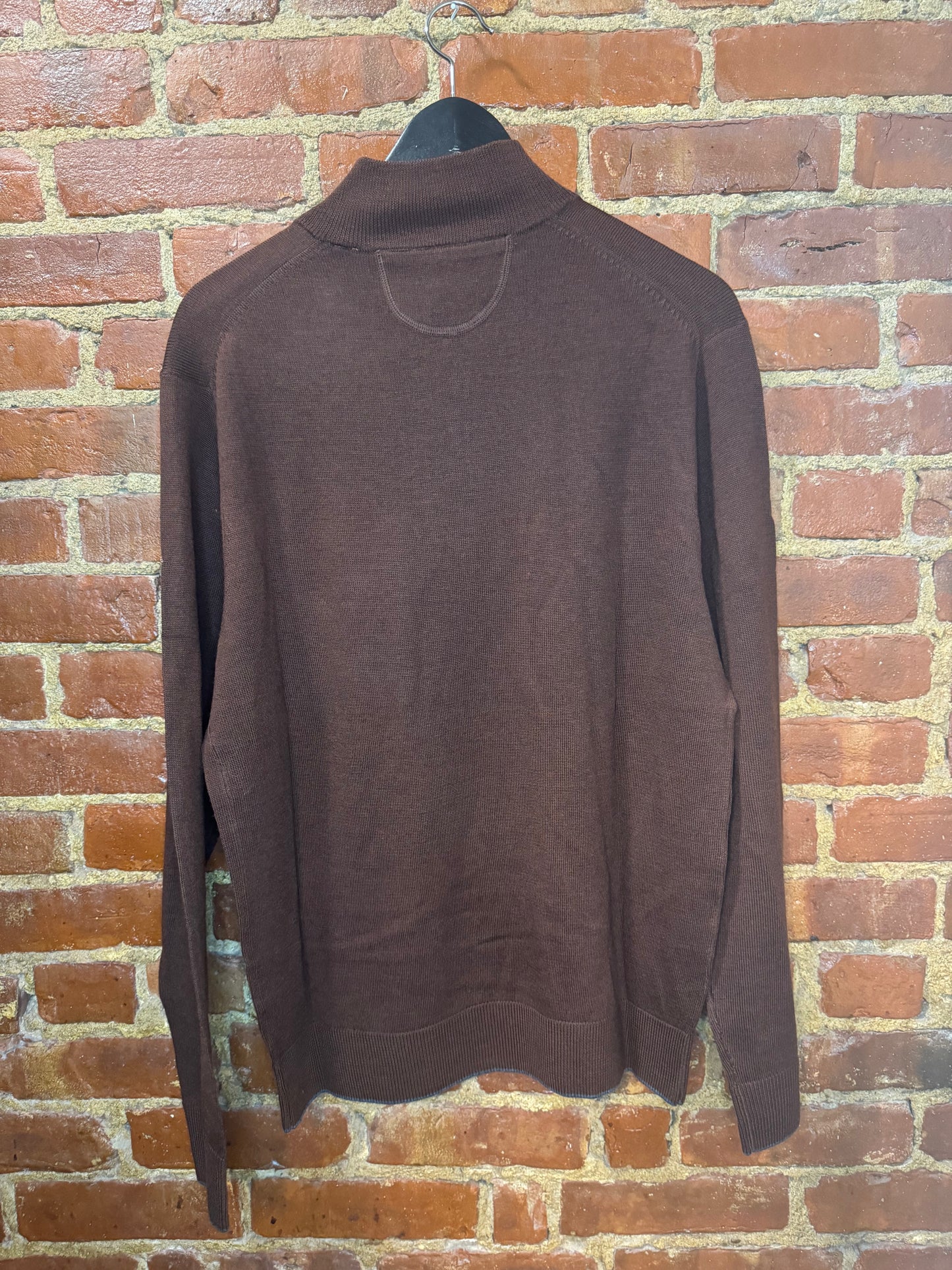 Raffi Classic Brown Quarter-Zip Sweater