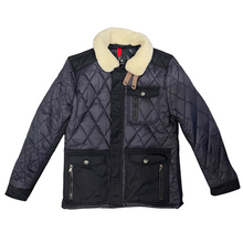 Load image into Gallery viewer, Collar Contrast Puffer Jacket - Navy
