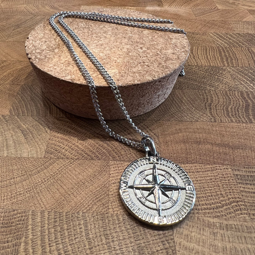 Compass Necklace - Silver
