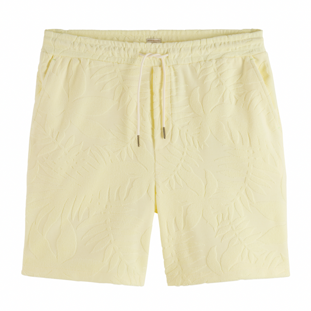 Printed Jacquard Shorts - Yellow