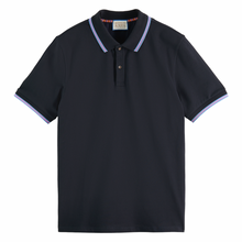 Load image into Gallery viewer, Contrast-Tipped Pique Polo - Night

